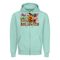 Seafoam just a girl who loves halloween Zipper Hoodie - NancyCooperArtShop