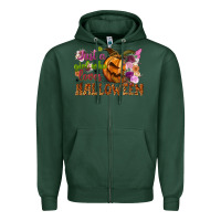 Sports Green just a girl who loves halloween Zipper Hoodie - NancyCooperArtShop