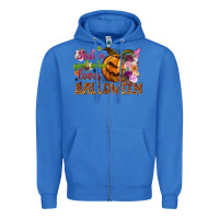 True Royal just a girl who loves halloween Zipper Hoodie - NancyCooperArtShop
