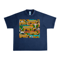 Navy school bus cactus sunflower Urban Heavy Tee - Artiststas
