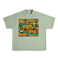Oil Green school bus cactus sunflower Urban Heavy Tee - Artiststas