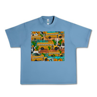 Pebble Blue school bus cactus sunflower Urban Heavy Tee - Artiststas