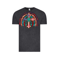 Vintage Black gemstone cross american flag turquoise rainbow Vintage Tee - Artiststas