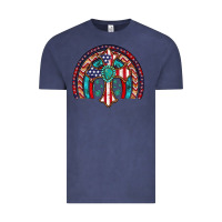 Vintage Denim gemstone cross american flag turquoise rainbow Vintage Tee - Artiststas