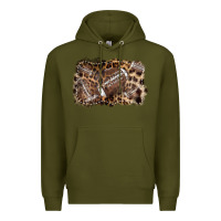 Army Green Football background leopard Premium Hoodie - NancyCooperArtShop
