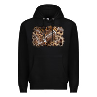 Black Football background leopard Premium Hoodie - NancyCooperArtShop