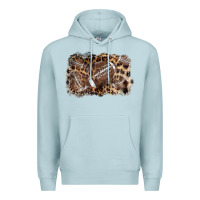 Blue Mist Football background leopard Premium Hoodie - NancyCooperArtShop