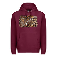 Burgundy Football background leopard Premium Hoodie - NancyCooperArtShop