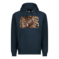 Navy Football background leopard Premium Hoodie - NancyCooperArtShop