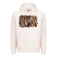 Pale Pink Football background leopard Premium Hoodie - NancyCooperArtShop