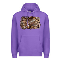 Purple Football background leopard Premium Hoodie - NancyCooperArtShop