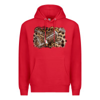 Red Football background leopard Premium Hoodie - NancyCooperArtShop