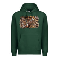 Sports Green Football background leopard Premium Hoodie - NancyCooperArtShop