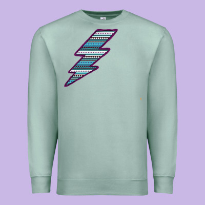 Purple Border Aztec Pattern Lightning Premium Sweatshirt Designed By Bettercallsaul