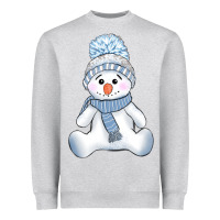 Heather Grey winter snowman Heavyweight Sweatshirt - AdoDesignShop