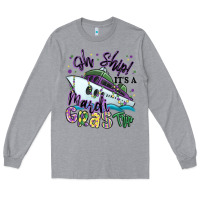 Heather Grey oh ship it's a mardi gras trip Long Sleeve Tee - MaliasSmallBusiness