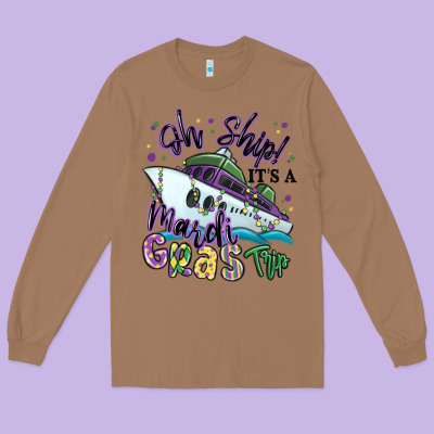 Oh Ship It's A Mardi Gras Trip Long Sleeve Tee Designed By Maliassmallbusiness