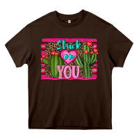 Chocolate Brown stuck on you cactus Heavy Core Tee - RanaPortraitStore