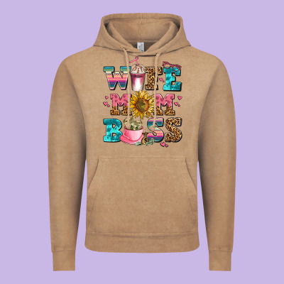 Wife Mom Boss Vintage Hoodie Designed By Adodesignshop