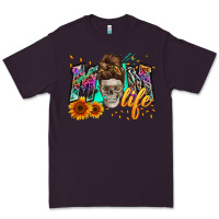 Plum mom life with skull Premium Tee - Zillion Design Studio
