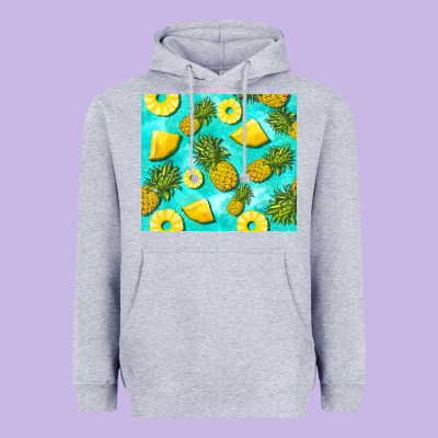 Blue Pineapple Heavyweight Hoodie Designed By Barkaloodesign