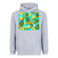 Heather Grey blue pineapple Heavyweight Hoodie - BarkalooDesign