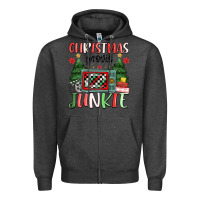Charcoal Heather Christmas movie junkie Zipper Hoodie - MaliasSmallBusiness