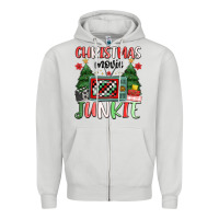 Dove Grey Christmas movie junkie Zipper Hoodie - MaliasSmallBusiness