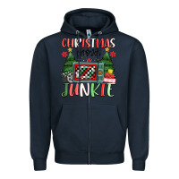 Navy Christmas movie junkie Zipper Hoodie - MaliasSmallBusiness