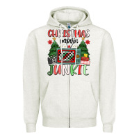 Oatmeal Heather Christmas movie junkie Zipper Hoodie - MaliasSmallBusiness