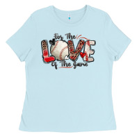 Baby Blue for the love of the game baseball Ladies Tee - Zillion Design Studio
