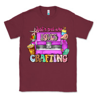 Burgundy Just A Girl Who Loves Crafting Classic Tee - CowhideDigitalArt