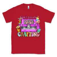 Red Just A Girl Who Loves Crafting Classic Tee - CowhideDigitalArt
