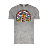 Cloud Rock cross american flag cowhide  leopard gemstone rainbow Vintage Tee - Artiststas