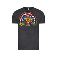 Vintage Black cross american flag cowhide  leopard gemstone rainbow Vintage Tee - Artiststas
