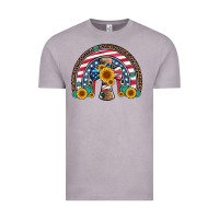 Vintage Zinc cross american flag cowhide  leopard gemstone rainbow Vintage Tee - Artiststas