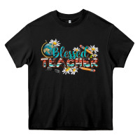 Black blessed teacher Heavy Core Tee - texasbilliewilder
