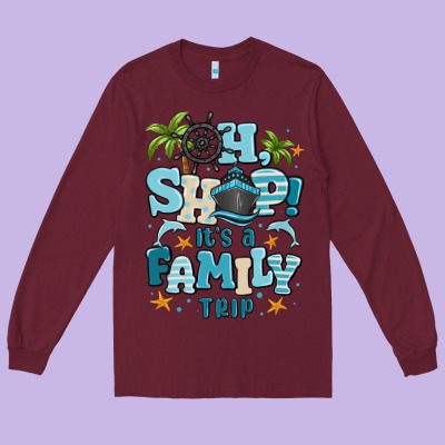 Oh Ship Its A Family Trip Long Sleeve Tee Designed By Maliassmallbusiness