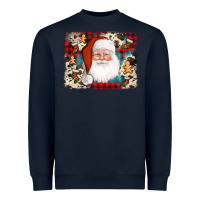 Navy cowhide santa cookie socks background Heavyweight Sweatshirt - AdoDesignShop