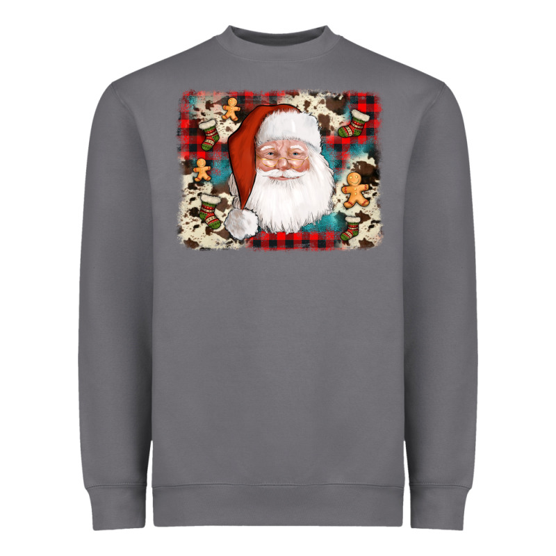 Cowhide Santa Cookie Socks Background Heavyweight Sweatshirt by AdoDesignShop | Teevron
