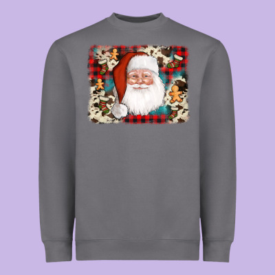 Cowhide Santa Cookie Socks Background Heavyweight Sweatshirt Designed By Adodesignshop