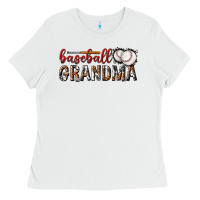 White baseball grandma with leopard Ladies Tee - texasbilliewilder