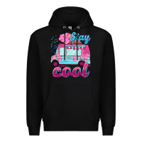 Black Stay cool with ice cream van summer Premium Hoodie - NancyCooperArtShop