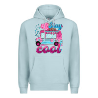 Blue Mist Stay cool with ice cream van summer Premium Hoodie - NancyCooperArtShop