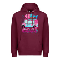 Burgundy Stay cool with ice cream van summer Premium Hoodie - NancyCooperArtShop