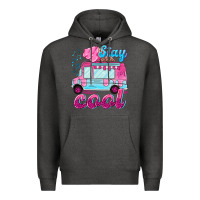 Charcoal Heather Stay cool with ice cream van summer Premium Hoodie - NancyCooperArtShop