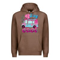 Chestnut Stay cool with ice cream van summer Premium Hoodie - NancyCooperArtShop