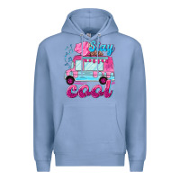 Colony Blue Stay cool with ice cream van summer Premium Hoodie - NancyCooperArtShop