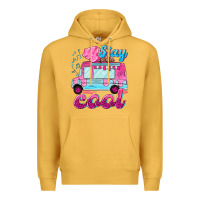 Mustard Stay cool with ice cream van summer Premium Hoodie - NancyCooperArtShop
