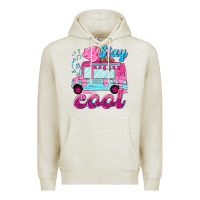 Oatmeal Heather Stay cool with ice cream van summer Premium Hoodie - NancyCooperArtShop
